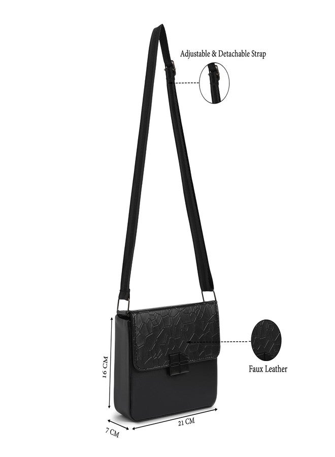 كابريس حقيبة كتف متوسطة الحجم من كابريس باولينا للنساء، مزودة بحزام قابل للتعديل لراحة الارتداء | غطاء مزود بزر مغناطيسي للإغلاق | حقيبة يد متعددة الاستخدامات للاستخدام اليومي والسفر والمناسبات الخاصة (أسود) - Image 3